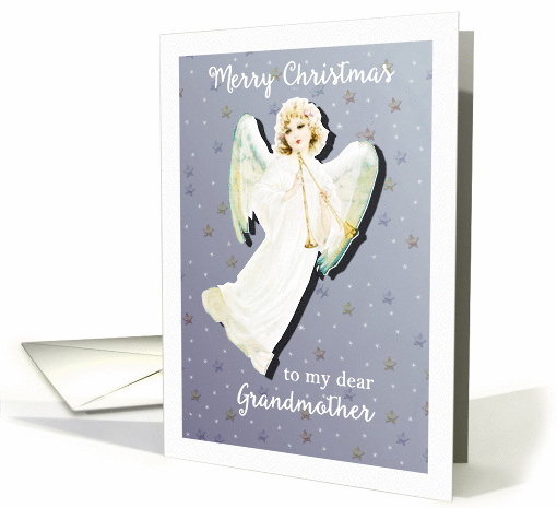 Merry Christmas to my dear Grandmother, Vintage Angel card (485129)