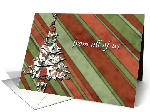 From All of Us Merry Christmas Green Business card (488601)