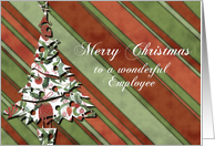 merry christmas to a wonderful employee green stripes christmas tree card