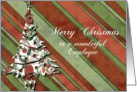merry christmas to a wonderful employee green stripes christmas tree card