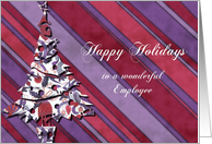 merry christmas to a wonderful employee purple stripes christmas tree card