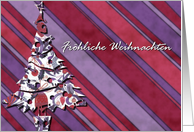 frhliche Weihnachten german merry Christmas purple card