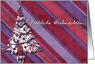 frhliche Weihnachten german merry Christmas purple card