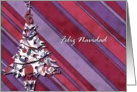 feliz navidad spanish merry Christmas purple card