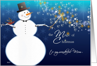 to my wonderful mom magical merry christmas snowman stars card