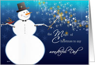 to my wonderful dad magical merry christmas snowman stars card