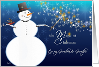 to my grandma and grandpa magical merry christmas snowman stars card