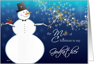 to my godfather magical merry christmas snowman stars card