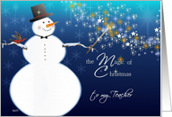 the magic of christmas to my teacher card