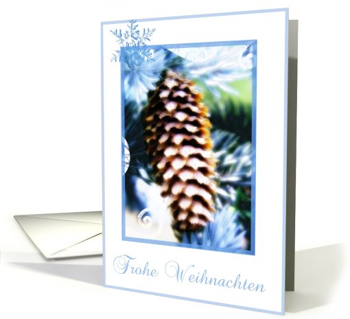 frohe Weihnachten german merry christmas pine tree cone card (494975)