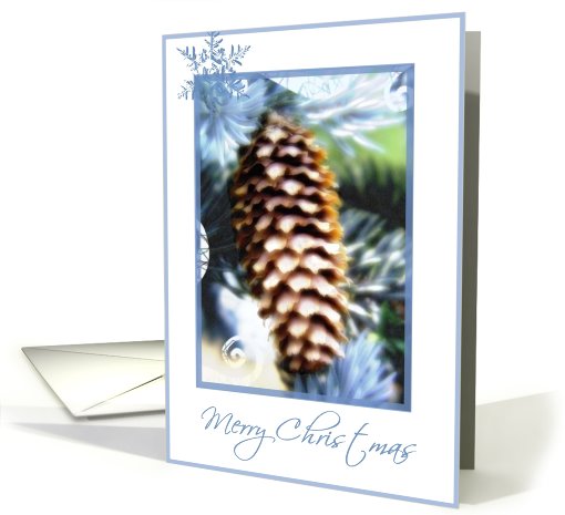 merry christmas pine tree cone card (495129)