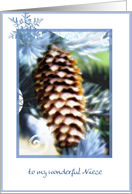 to my wonderful niece merry christmas pine tree cone card
