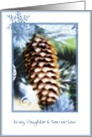 to my daughter and son-in-law pine cone christmas wishes card