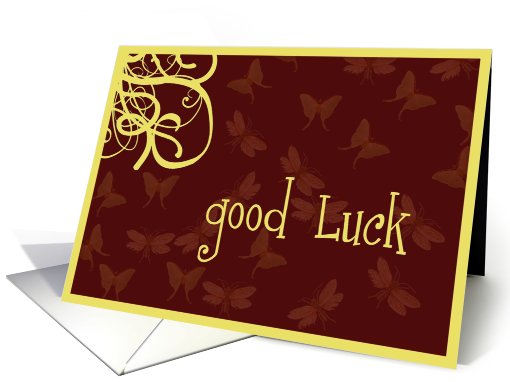 good luck butterfly and swirls card (498378)