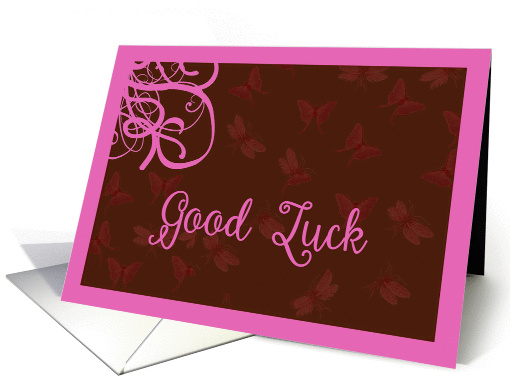 Good Luck, Butterflies and Swirls card (498380)