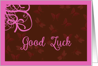 Good Luck, Butterflies and Swirls card
