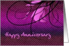 happy anniversary pink swirls employee card