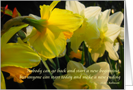 don’t look back, look ahead, daffodil card