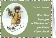 to my teacher merry christmas sleigh card