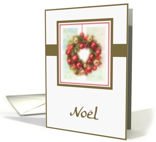 noel wreath ornament snowflake pink card (503395)
