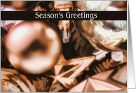 season’s greetings ornaments moccha card