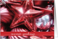 season’s greetings ornaments red card