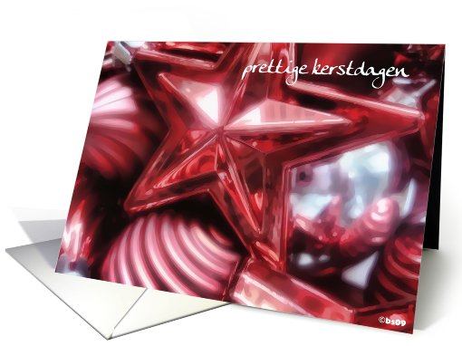 Dutch merry christmas ornaments red card (512677)