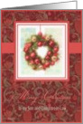 merry christmas to my son and daughter-in-law wreath ornaments red card