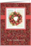 merry christmas to my grandparents wreath ornaments red card