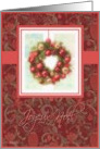 joyeux Noel French merry christmas wreath ornaments red card