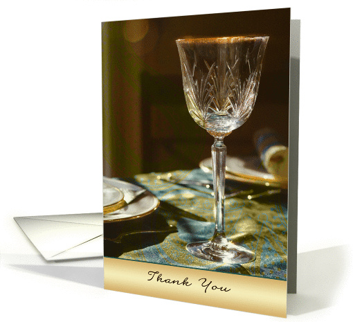 thank you for dinner, elegant glass, dinner table card (517137)