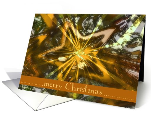 merry christmas business shiny star ornament cognac brown gold card
