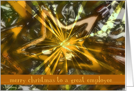 to a great employee merry christmas shiny star ornament cognac brown gold card