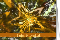 feliz navidad spanish merry christmas shiny star ornament cognac brown gold card