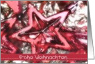 frohe Weihnachten German merry christmas red shiny star ornament card