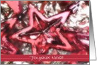 joyeux noel french merry christmas red shiny star ornament card