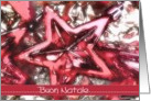 buon natale Italian merry christmas red shiny star ornament card