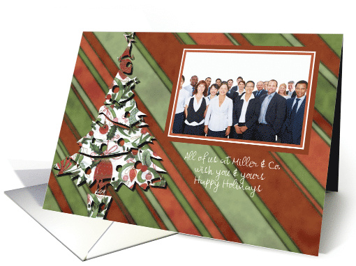 Christmas Photo Card Christmas Tree and Stripes card (522264)