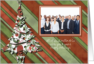 Christmas Photo Card Christmas Tree and Stripes card