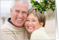 Christmas Photo Holly and Red Berries card
