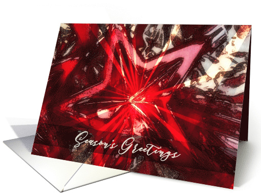 Season's Greetings, Bright Red Christmas Star Ornament card (523240)