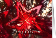Merry Christmas, Bright Red Christmas Star Ornament card