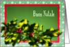 buon Natale Italian merry christmas bright holly berries card