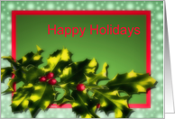 happy holidays christmas bright holly berries card