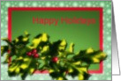 happy holidays christmas bright holly berries card