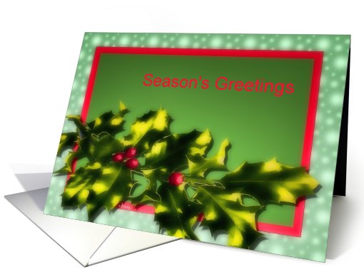 season's greetings christmas bright holly berries card (524151)