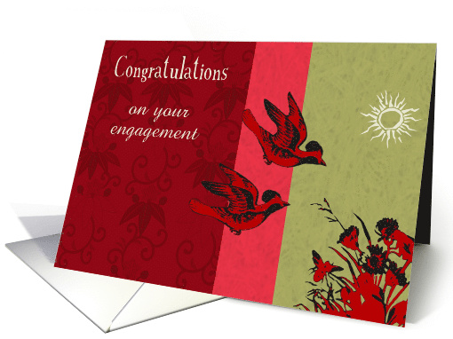 Congratulations on your Engagement, vintage Birds card (525143)