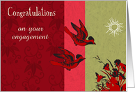 Congratulations on your Engagement, vintage Birds card