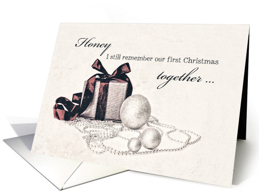 I still remember our first Christmas together, Vintage card (529570)