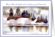glory to God in the highest and on earth peace good will toward men watercolor card